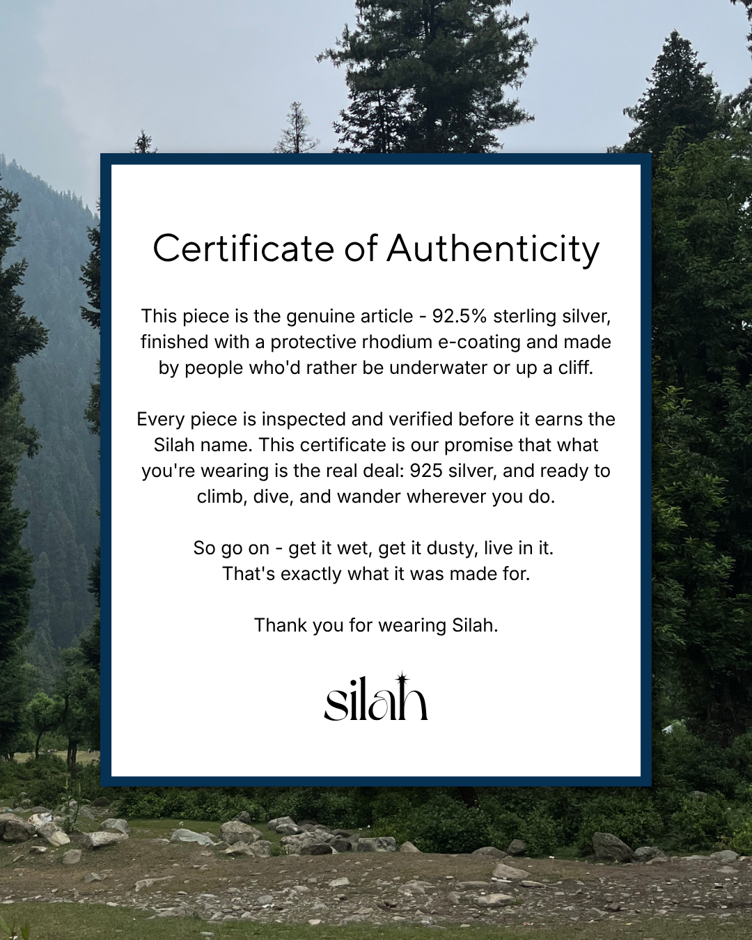 Silah Certificate of Authenticity