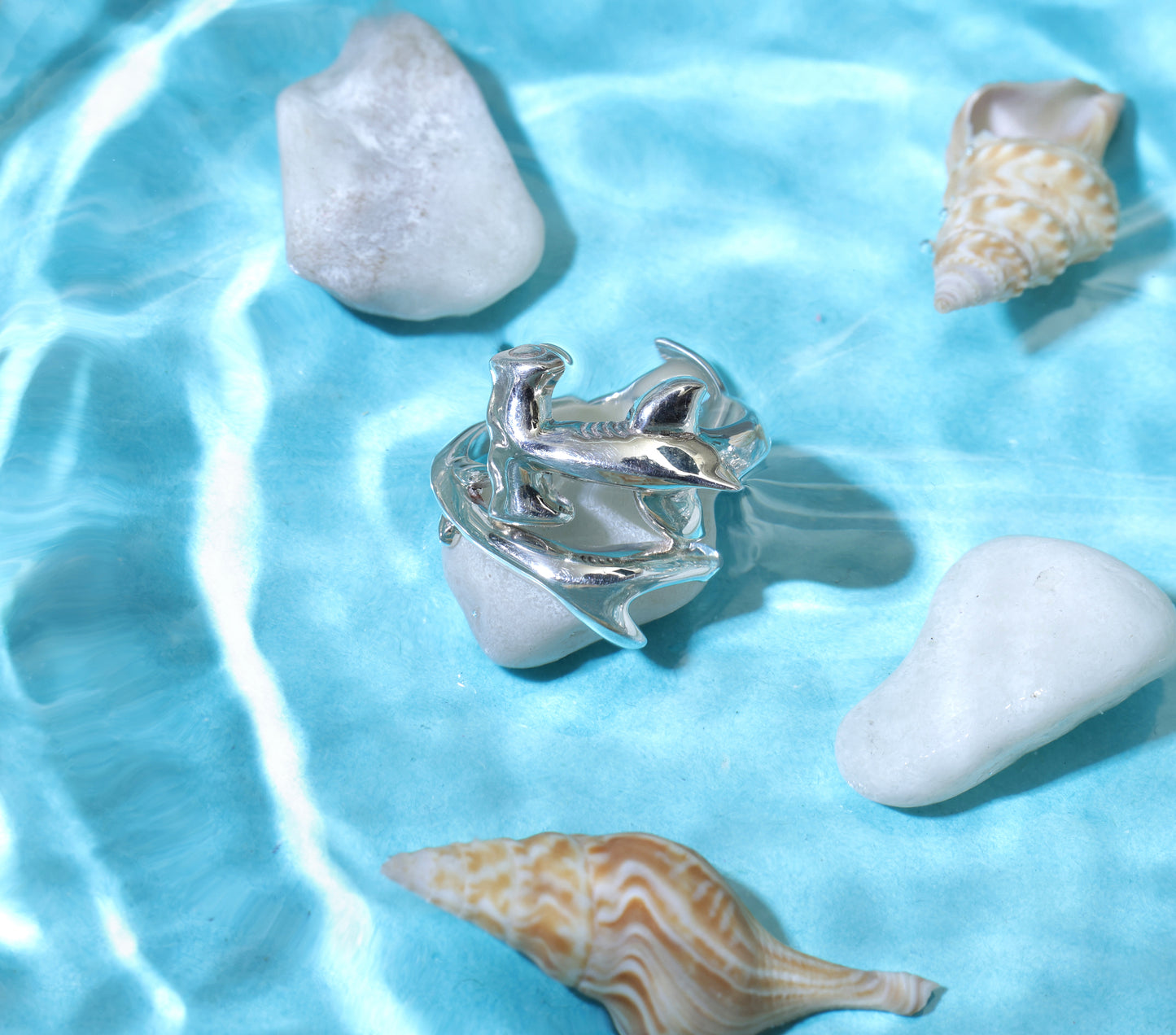 Manta Pendant + Hammerhead Ring